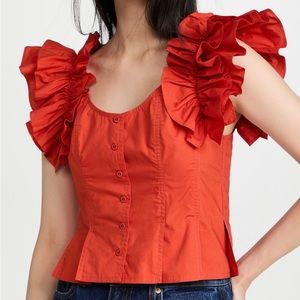 Ulla Johnson Milla Top in Nasturtium size 4
